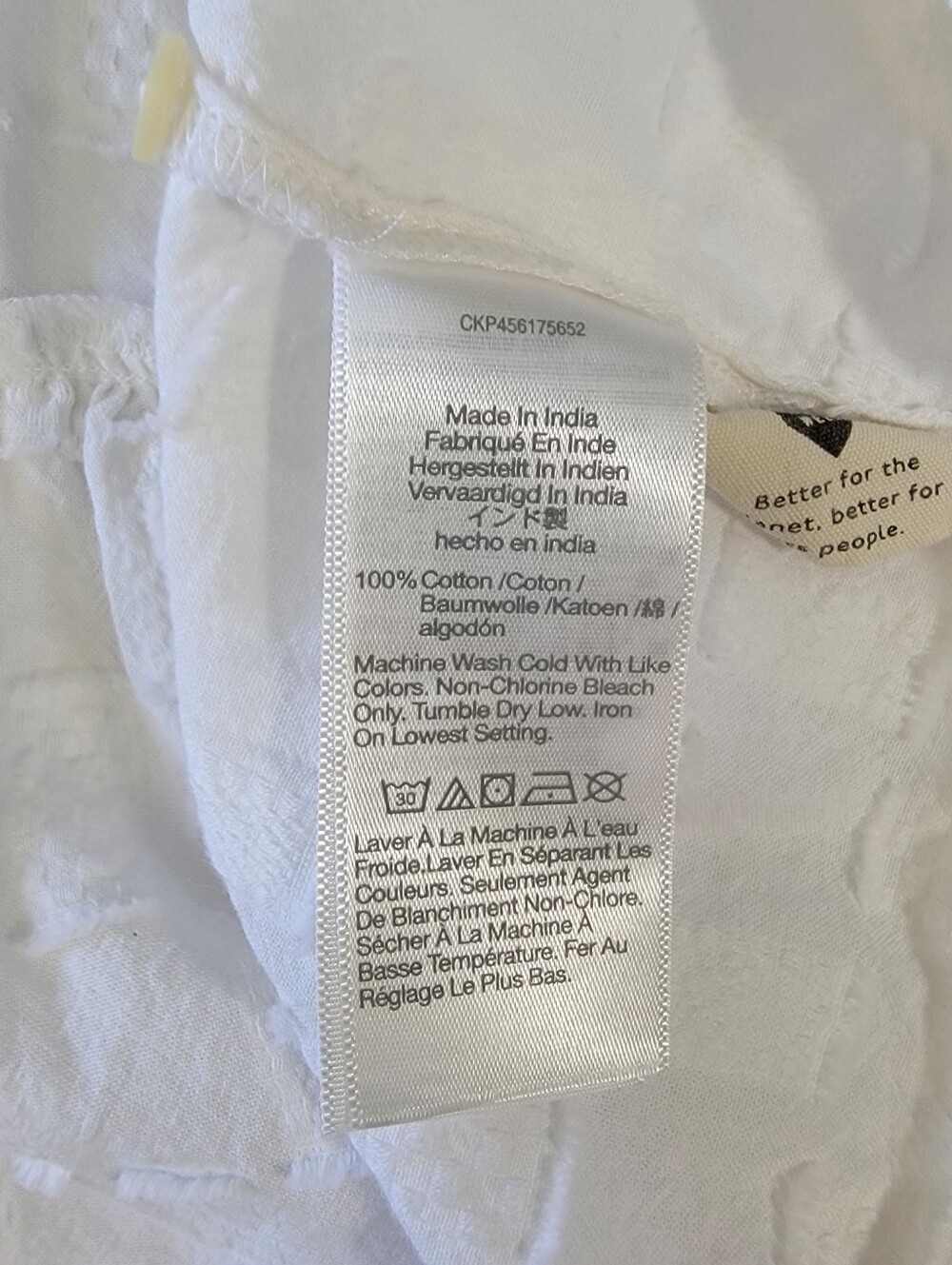 Madewell Medford Jacquard Peplum Blouse White Flutter Sleeves Textured Size M - Picture 8 of 10
